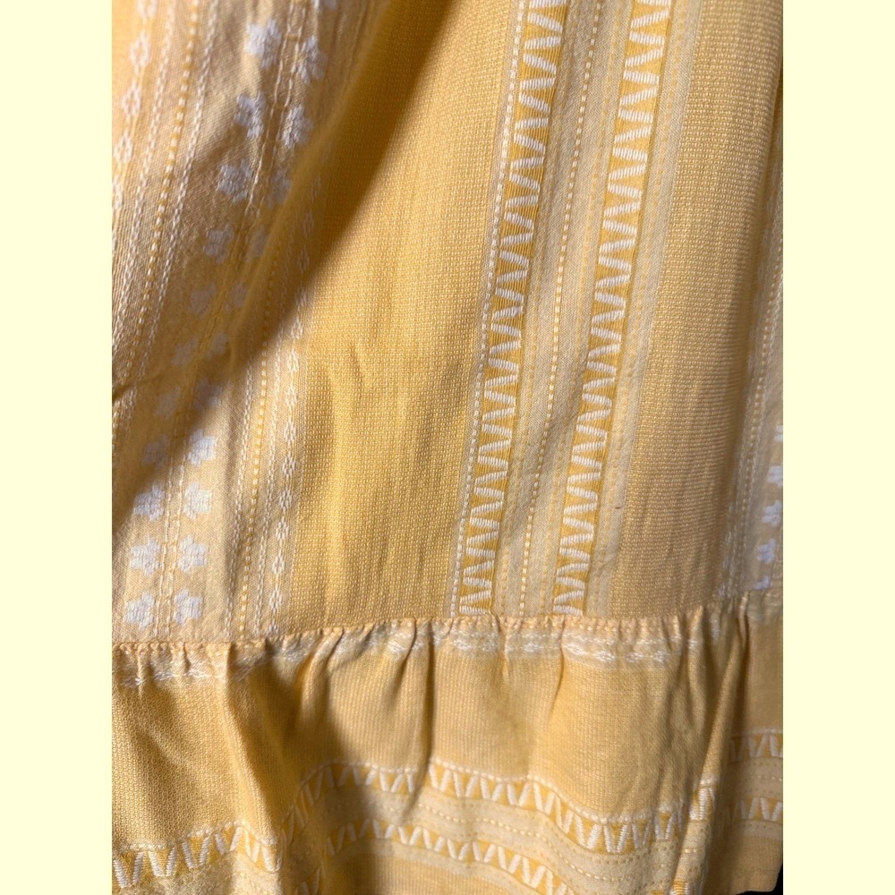 NWTs Baby Doll Organic Cotton Embroidered Tiered Mini Dress Yellow Boho V-Neck S - Picture 13 of 14